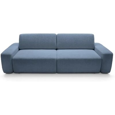 Casanova Canapé droit convertible coffre tissu chiné 3 places Bleu - Publicité Casanova Canapé droit convertible coffre tissu chiné 3 places Bleu - Publicité