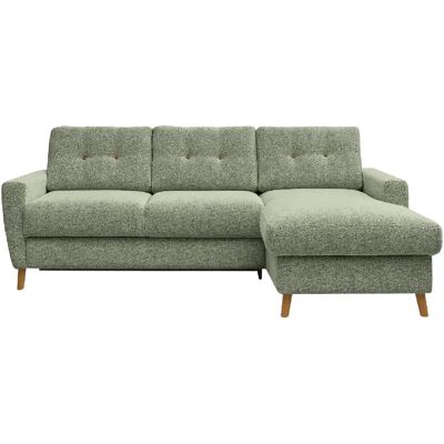 Casanova Canapé d'angle convertible tissu bouclette 4 places Vert Droit - Publicité Casanova Canapé d'angle convertible tissu bouclette 4 places Vert Droit - Publicité