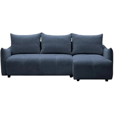 Casanova Canapé d'angle convertible tissu chenille 4 places Bleu 128cm - Publicité Casanova Canapé d'angle convertible tissu chenille 4 places Bleu 128cm - Publicité
