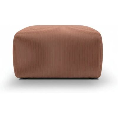 Casanova Pouf en velours côtelé Terracotta 74x74x41 - Publicité Casanova Pouf en velours côtelé Terracotta 74x74x41 - Publicité