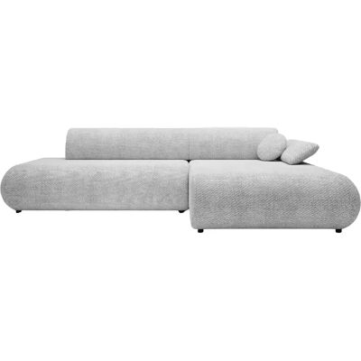 Casanova Canapé d'angle convertible tissu lisse 3 places Gris clair Gauche - Publicité Casanova Canapé d'angle convertible tissu lisse 3 places Gris clair Gauche - Publicité