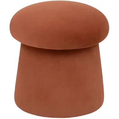 Pegane Pouf siège d'appoint format champignon en velours, coloris ambre - Diamètre 37 x Hauteur 40 cm - Publicité Pegane Pouf siège d'appoint format champignon en velours, coloris ambre - Diamètre 37 x Hauteur 40 cm - Publicité