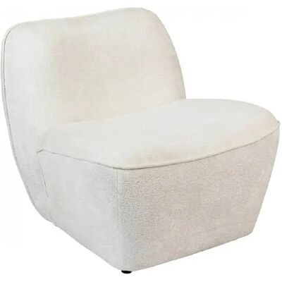 Pegane Fauteuil chauffeuse en tissu chenille de couleur blanche - Longueur 81 x Profondeur 73 x Hauteur 71 cm - Publicité Pegane Fauteuil chauffeuse en tissu chenille de couleur blanche - Longueur 81 x Profondeur 73 x Hauteur 71 cm - Publicité