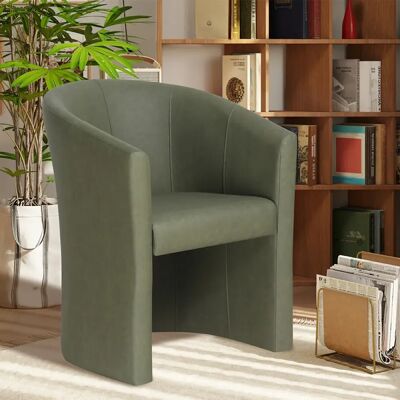 JLC KREATION Fauteuil cabriolet vert kaki en PU ELIOT - Publicité JLC KREATION Fauteuil cabriolet vert kaki en PU ELIOT - Publicité