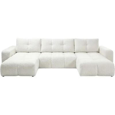 Casanova Canapé panoramique tissu chenille 5 places Beige - Publicité Casanova Canapé panoramique tissu chenille 5 places Beige - Publicité