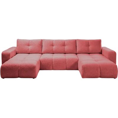 Casanova Canapé panoramique tissu chenille 5 places Rouge - Publicité Casanova Canapé panoramique tissu chenille 5 places Rouge - Publicité