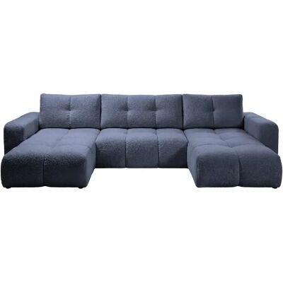 Casanova Canapé panoramique tissu chenille 5 places Bleu foncé - Publicité Casanova Canapé panoramique tissu chenille 5 places Bleu foncé - Publicité