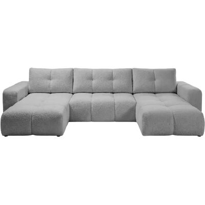 Casanova Canapé panoramique tissu chenille 5 places Gris foncé - Publicité Casanova Canapé panoramique tissu chenille 5 places Gris foncé - Publicité