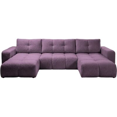 Casanova Canapé panoramique tissu chenille 5 places Mauve - Publicité Casanova Canapé panoramique tissu chenille 5 places Mauve - Publicité