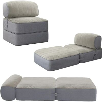 Générique Pouf modulable convertible 3 en 1 en lin polyester blanc - 77 x 72 x 65 cm - Publicité Générique Pouf modulable convertible 3 en 1 en lin polyester blanc - 77 x 72 x 65 cm - Publicité