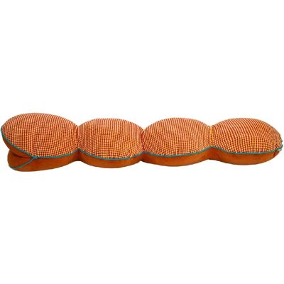Générique Coussin décoratif serpent orange 145 cm, housse amovible polyester - Publicité Générique Coussin décoratif serpent orange 145 cm, housse amovible polyester - Publicité
