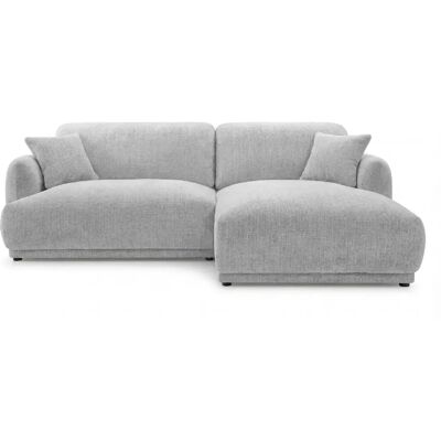 Casanova Canapé d'angle tissu chenille 3 places Gris clair Gauche - Publicité Casanova Canapé d'angle tissu chenille 3 places Gris clair Gauche - Publicité