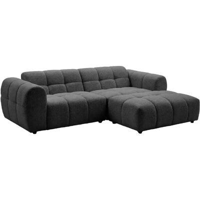 Casanova Canapé d'angle tissu bouclette 3 places Noir Droit - Publicité Casanova Canapé d'angle tissu bouclette 3 places Noir Droit - Publicité