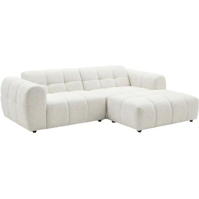 Casanova Canapé d'angle tissu bouclette 3 places Beige Droit - Publicité Casanova Canapé d'angle tissu bouclette 3 places Beige Droit - Publicité