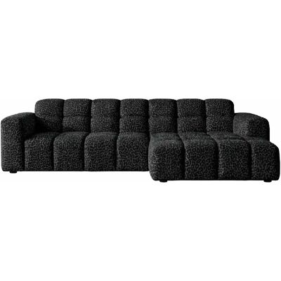 Casanova Canapé d'angle tissu imprimé animalier 4 places Noir Droit - Publicité Casanova Canapé d'angle tissu imprimé animalier 4 places Noir Droit - Publicité