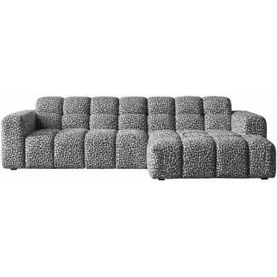 Casanova Canapé d'angle tissu imprimé animalier 4 places Blanc Droit - Publicité Casanova Canapé d'angle tissu imprimé animalier 4 places Blanc Droit - Publicité