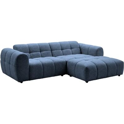 Casanova Canapé d'angle tissu bouclette 3 places Bleu Droit - Publicité Casanova Canapé d'angle tissu bouclette 3 places Bleu Droit - Publicité