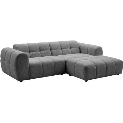 Casanova Canapé d'angle tissu bouclette 3 places Gris foncé Gauche - Publicité Casanova Canapé d'angle tissu bouclette 3 places Gris foncé Gauche - Publicité