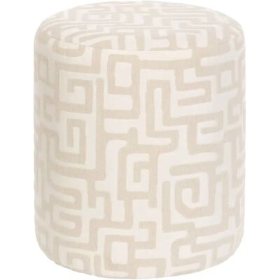 Pegane Pouf en tissu avec motifs géométriques coloris Beige - Publicité Pegane Pouf en tissu avec motifs géométriques coloris Beige - Publicité