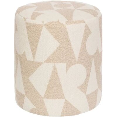 Pegane Pouf en tissu avec des motifs géométriques coloris Beige - Publicité Pegane Pouf en tissu avec des motifs géométriques coloris Beige - Publicité
