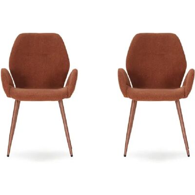 Casanova Lot de 2 fauteuils pieds en métal noir Terracotta - Publicité Casanova Lot de 2 fauteuils pieds en métal noir Terracotta - Publicité