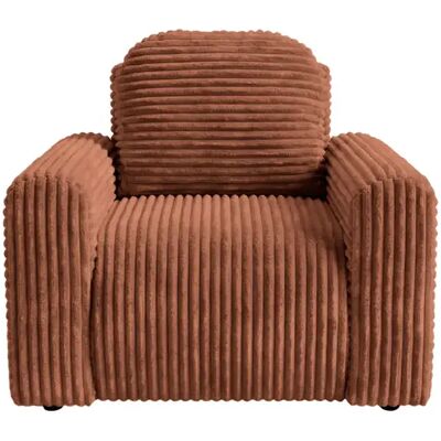 Casanova Fauteuil gros velours côtelé Terracotta - Publicité Casanova Fauteuil gros velours côtelé Terracotta - Publicité