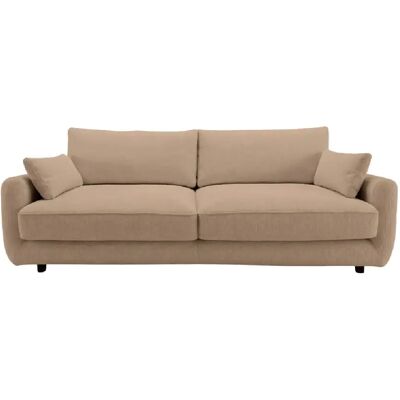 Casanova Canapé droit convertible tissu chenille 3 places Café - Publicité Casanova Canapé droit convertible tissu chenille 3 places Café - Publicité