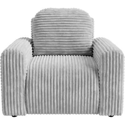 Casanova Fauteuil gros velours côtelé Gris clair - Publicité Casanova Fauteuil gros velours côtelé Gris clair - Publicité