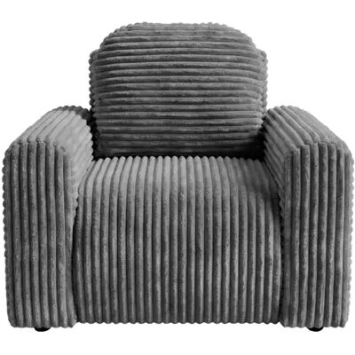 Casanova Fauteuil gros velours côtelé Gris foncé - Publicité Casanova Fauteuil gros velours côtelé Gris foncé - Publicité