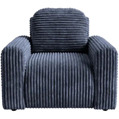 Casanova Fauteuil gros velours côtelé Bleu - Publicité Casanova Fauteuil gros velours côtelé Bleu - Publicité