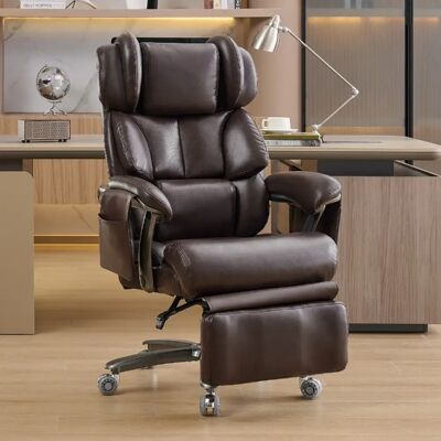 lemonbest Fauteuil de bureau XXL marron PU, massage+chauffage, inclinaison 90°–150°, pivotant 360° - Publicité lemonbest Fauteuil de bureau XXL marron PU, massage+chauffage, inclinaison 90°–150°, pivotant 360° - Publicité