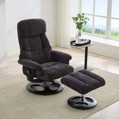 lemonbest Fauteuil relax pivotant 360° gris foncé chenille, massage 5 points+chaleur - Publicité lemonbest Fauteuil relax pivotant 360° gris foncé chenille, massage 5 points+chaleur - Publicité