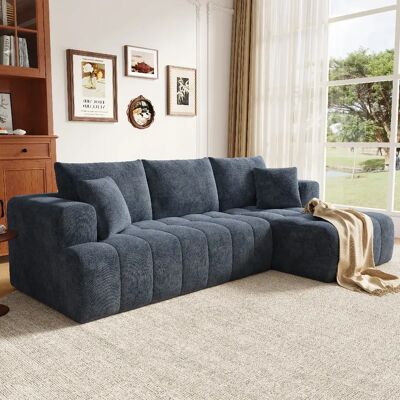 lemonbest Canapé d’angle modulable en L sans structure, nuage, bleu, 244,5×136×79 cm, chenille - Publicité lemonbest Canapé d’angle modulable en L sans structure, nuage, bleu, 244,5×136×79 cm, chenille - Publicité