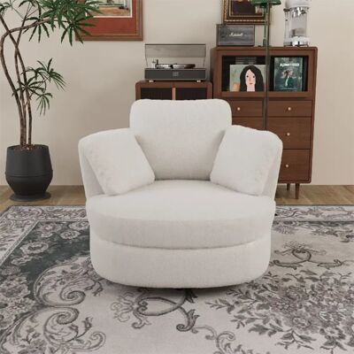 lemonbest Fauteuil XXL pivotant 360° ivoire sherpa 103×90.5×85.5 cm, 3 coussins indépendants - Publicité lemonbest Fauteuil XXL pivotant 360° ivoire sherpa 103×90.5×85.5 cm, 3 coussins indépendants - Publicité