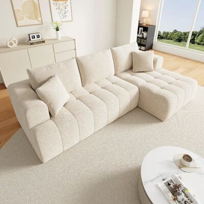 lemonbest Canapé d’angle modulable en L sans structure, nuage, beige, 244,5×136×79 cm, chenille - Publicité lemonbest Canapé d’angle modulable en L sans structure, nuage, beige, 244,5×136×79 cm, chenille - Publicité