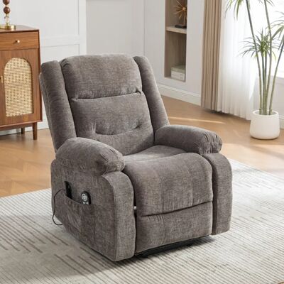 lemonbest Fauteuil élec. de relaxation gris chenille, massage+chaleur - Publicité lemonbest Fauteuil élec. de relaxation gris chenille, massage+chaleur - Publicité