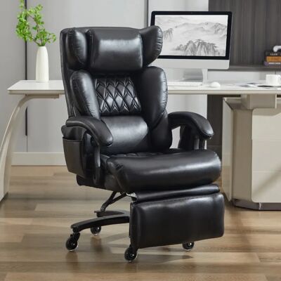 lemonbest Fauteuil de bureau XXL noir PU, massage+chaleur, inclinable 90°–150°, pivotant 360° - Publicité lemonbest Fauteuil de bureau XXL noir PU, massage+chaleur, inclinable 90°–150°, pivotant 360° - Publicité