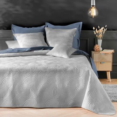 Douceur D'Interieur Couvre-Lit & 2 Housses de Coussin Solange 240x260cm Gris - Publicité Douceur D'Interieur Couvre-Lit & 2 Housses de Coussin Solange 240x260cm Gris - Publicité