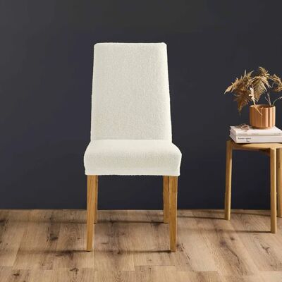 Paris Prix Housse de Chaise en Tissu Bouclette Laina 55cm Naturel - Publicité Paris Prix Housse de Chaise en Tissu Bouclette Laina 55cm Naturel - Publicité
