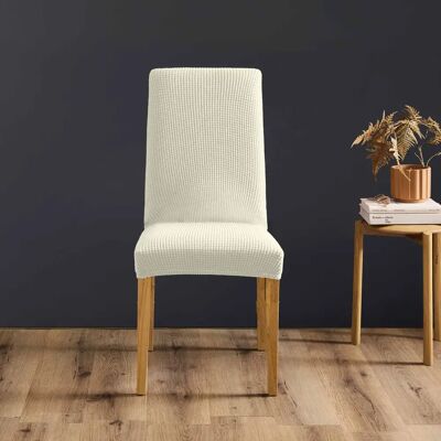 Paris Prix Housse de Chaise en Tissu Gaufré Sacha 55cm Blanc - Publicité Paris Prix Housse de Chaise en Tissu Gaufré Sacha 55cm Blanc - Publicité