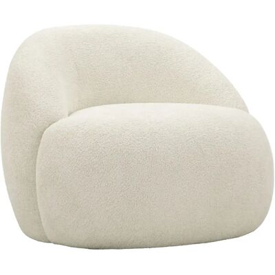 Paris Prix Fauteuil Tissu Bouclette Ginevra 81cm Blanc - Publicité Paris Prix Fauteuil Tissu Bouclette Ginevra 81cm Blanc - Publicité