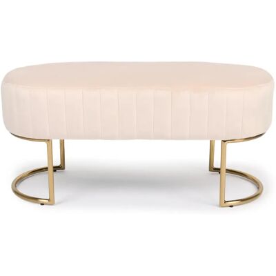 Paris Prix Banquette en Velours Philomène 100cm Beige - Publicité Paris Prix Banquette en Velours Philomène 100cm Beige - Publicité