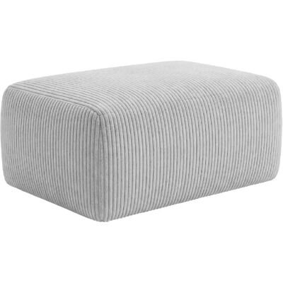 Casanova Pouf en petit velours côtelé Gris clair 100x68x42 - Publicité Casanova Pouf en petit velours côtelé Gris clair 100x68x42 - Publicité