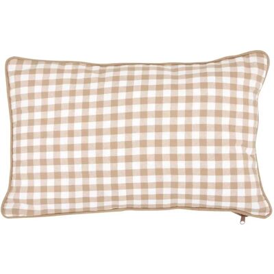 ATMOSPHERA Coussin Déco Imprimé Vichy Groove 30x50cm Beige - Publicité ATMOSPHERA Coussin Déco Imprimé Vichy Groove 30x50cm Beige - Publicité