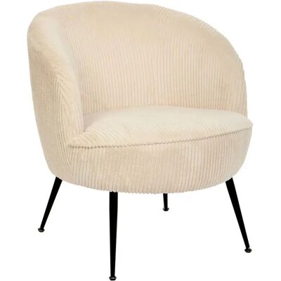 ATMOSPHERA Fauteuil en Velours Côtelé Tildae 71cm Crème - Publicité ATMOSPHERA Fauteuil en Velours Côtelé Tildae 71cm Crème - Publicité