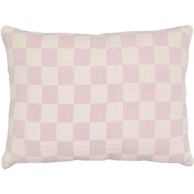 ATMOSPHERA Coussin Déco Imprimé Damier Fleurs Sauvages 30x40cm Lilas - Publicité ATMOSPHERA Coussin Déco Imprimé Damier Fleurs Sauvages 30x40cm Lilas - Publicité