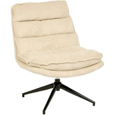 ATMOSPHERA Fauteuil Pivotant Côtelé Harper 87cm Beige - Publicité ATMOSPHERA Fauteuil Pivotant Côtelé Harper 87cm Beige - Publicité