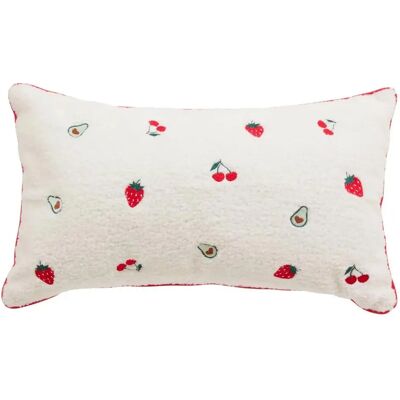 ATMOSPHERA Coussin Enfant Bouclette Fruity 30x50cm Blanc - Publicité ATMOSPHERA Coussin Enfant Bouclette Fruity 30x50cm Blanc - Publicité
