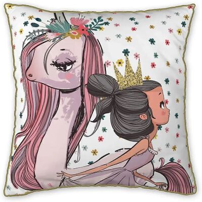 Housse De Rêve Coussin 40x40 cm Coton Pegase avec passepoil - Publicité Housse De Rêve Coussin 40x40 cm Coton Pegase avec passepoil - Publicité
