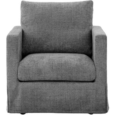 Casanova Fauteuil tissu chenille déhoussable Gris foncé - Publicité Casanova Fauteuil tissu chenille déhoussable Gris foncé - Publicité